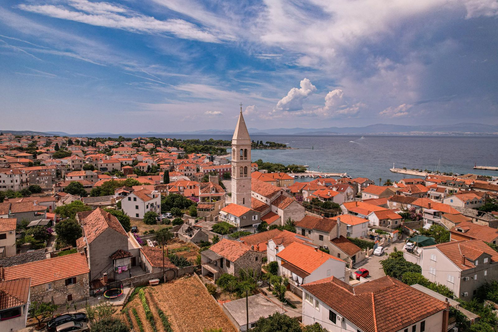 Stare miasto Rovinj w Istrii o wschodzie słońca