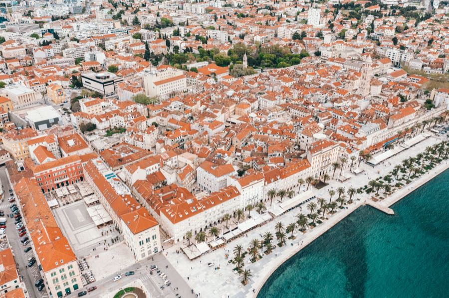Panorama Splitu z lotu ptaka